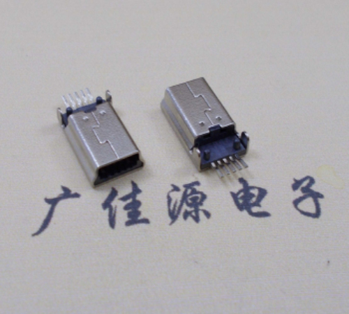 大连MINI USB公头 5pin端子贴板带柱 10.7mm体长