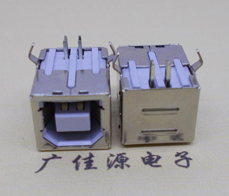 大连USB BF90度母座 打印机接口 卧式插板DIP白胶