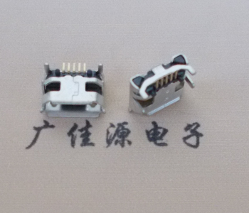大连Micro USB母座牛角间距7.2x6.6mm加长端子定位柱
