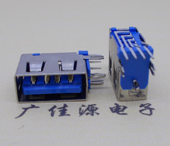 大连USB 测插2.0母座 短体10.0MM 接口 蓝色胶芯