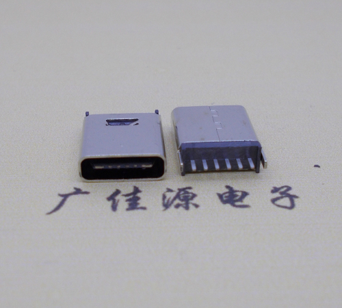 大连直立式插板Type-C6p母座连接器高H=10.0mm