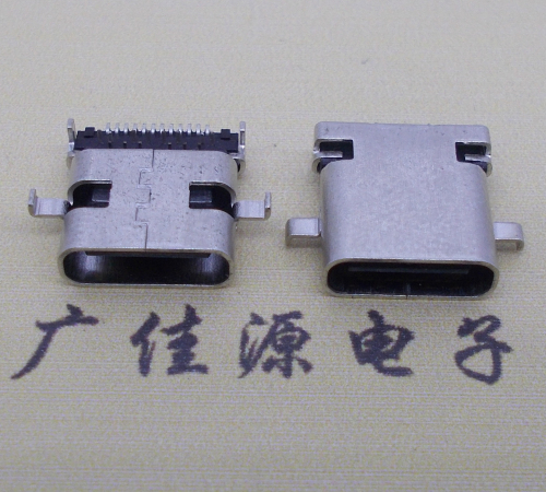 大连卧式type-c24p母座沉板1.1mm前插后贴连接器