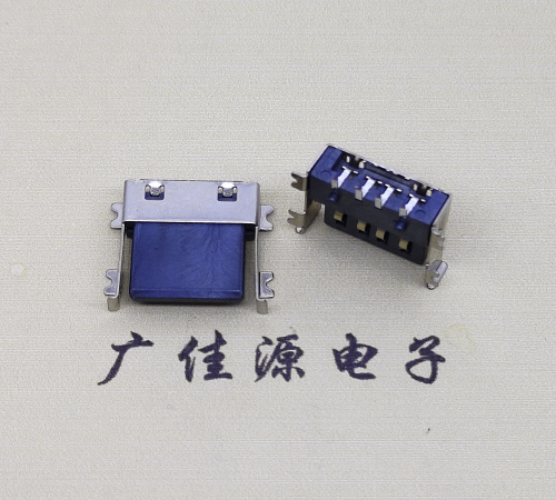 大连薄胶芯母座 USB2.0卧式贴板A母10.0短体尺寸